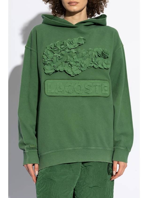 Lacoste Sweatshirt With Detachable Logo, Women's, Green - LACOSTE - BALAAN 3