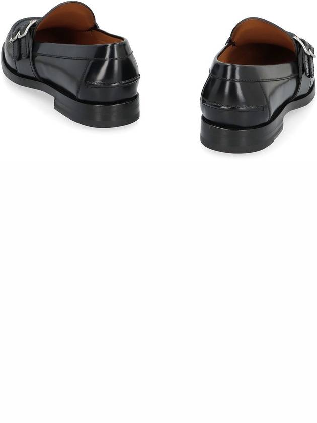 GG Buckle Leather Loafers Black - GUCCI - BALAAN 6