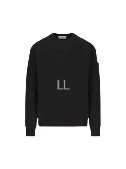 Compass Badge Crew Neck Ribbed Cotton Knit Top Black - STONE ISLAND - BALAAN 2