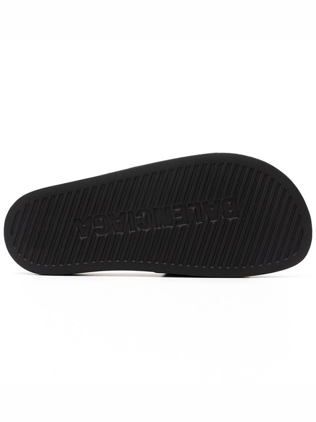 Men's Logo Full Slippers Black - BALENCIAGA - BALAAN.