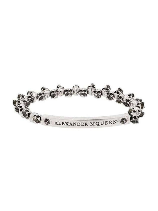 Logo Skull Bracelet Silver - ALEXANDER MCQUEEN - BALAAN 1