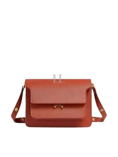 Trunk Saffiano Leather Shoulder Bag Orange - MARNI - BALAAN 2