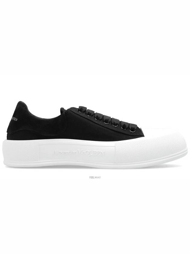 Deck Lace-up Plimsoll Low-top Sneakers Black - ALEXANDER MCQUEEN - BALAAN 6