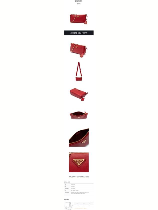 Triangle Logo Saffiano Mini Shoulder Bag Red - PRADA - BALAAN 4