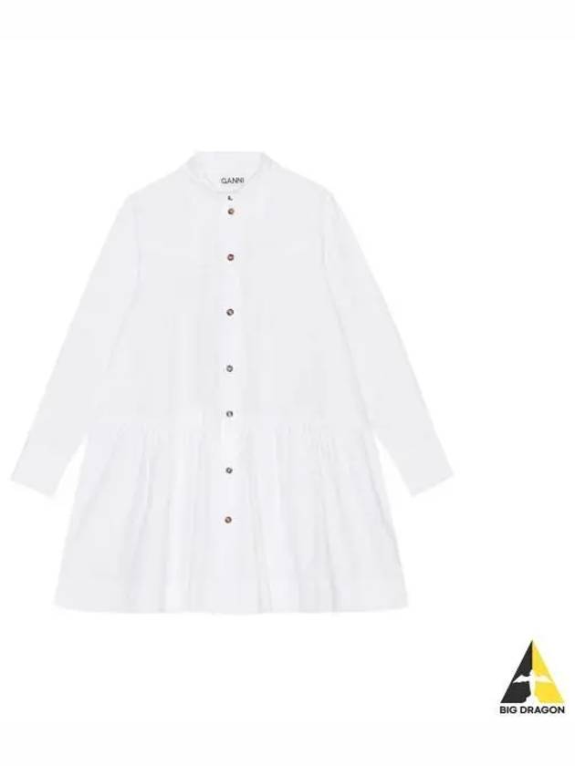 Organic Cotton Shirt Short Dress White B0710971881 - GANNI - BALAAN 2