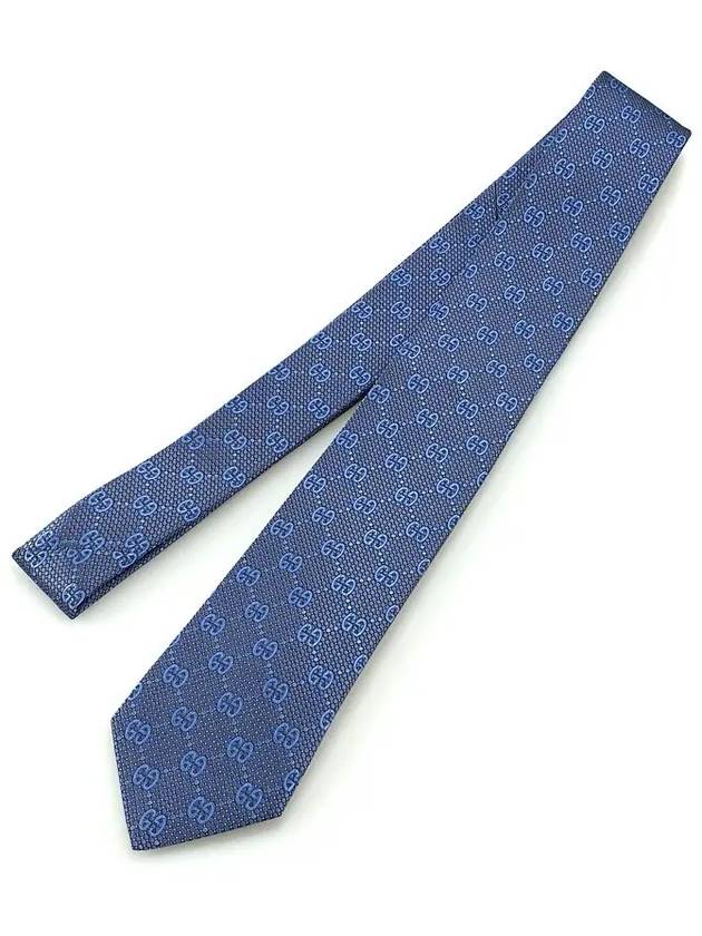Men's GG Dot Pattern Silk Necktie Blue - GUCCI - BALAAN 6