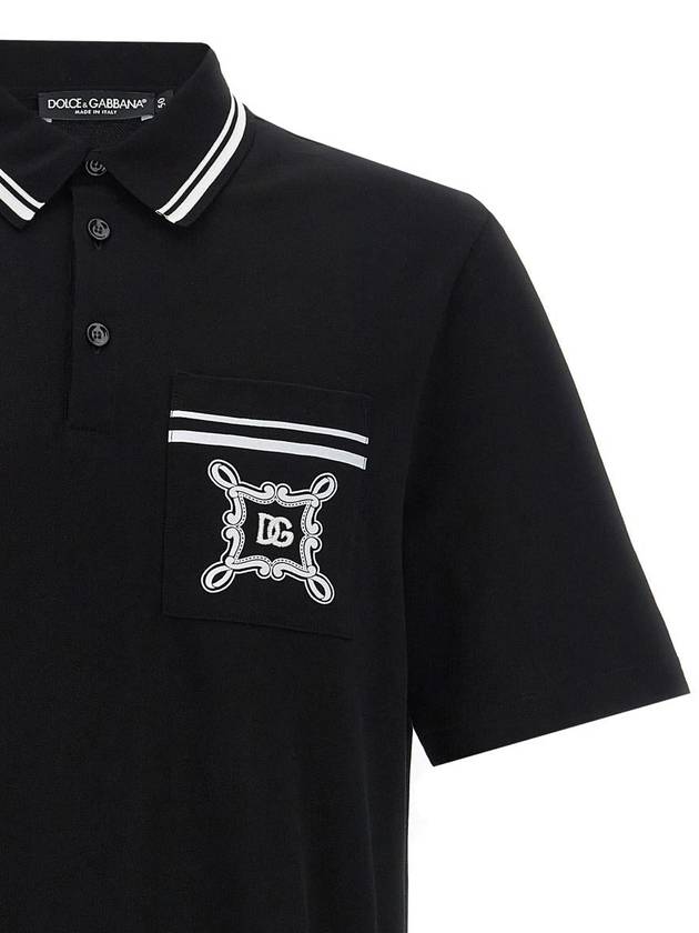 Dolce & Gabbana Logo Embroidery Polo Shirt - DOLCE&GABBANA - BALAAN 3