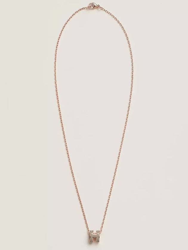 Mini Pop H Pendant Rose Gold & Marron Glace - HERMES - BALAAN 4