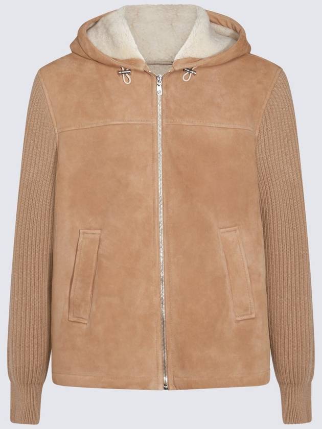 Dolce & Gabbana Beige Leather Jacket - DOLCE&GABBANA - BALAAN 1