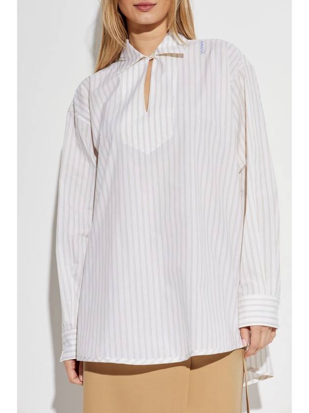 Marni Oversize Top With Striped Pattern, Women's, White - MARNI - BALAAN 3