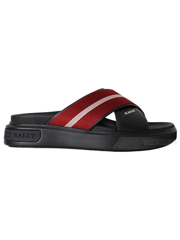 Jake T Strap Logo Slippers Black MSS023 VT014 I921 - BALLY - BALAAN 2