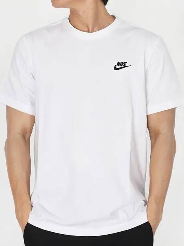 NSW Club French Terry Short Sleeve T-Shirt White - NIKE - BALAAN 2