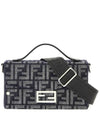 Soft Trunk Baguette Leather Cross Bag Dark Blue - FENDI - BALAAN 1