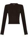 Women s Knit Top Ami Alexandre Mattiussi Cashmere Sweater Brown - AMI - BALAAN 1