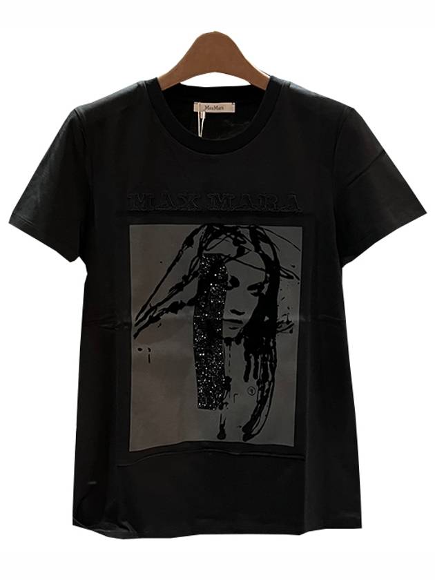 Women's Darling Big Graphic Print Short Sleeve T-Shirt Black - MAX MARA - BALAAN 3