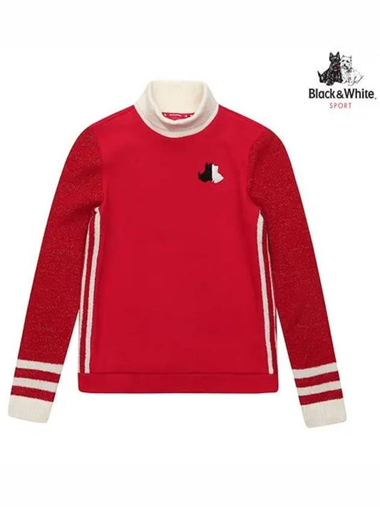 White brushed knit sleeve long sleeve 9230LBHBRED - BLACK&WHITE - BALAAN 1