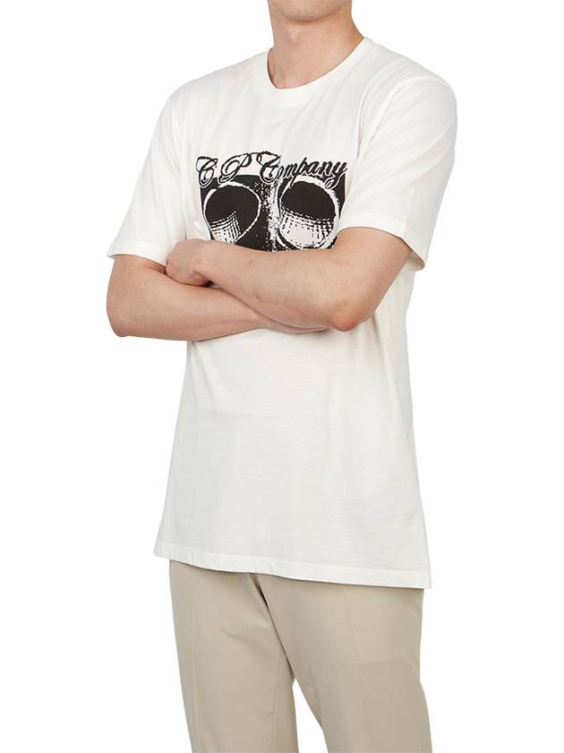 Print Cotton Short Sleeve T-Shirt White - CP COMPANY - BALAAN 6