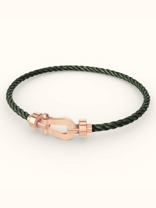 Posten bracelet medium pink gold khaki 0B0072 6B1082 - FRED - BALAAN 1