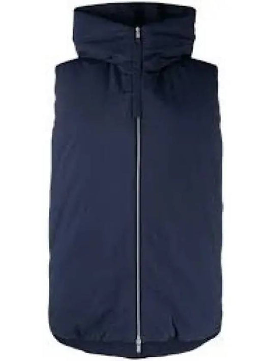 Zipper Hooded Oversized Down Vest Navy - JIL SANDER - BALAAN 2