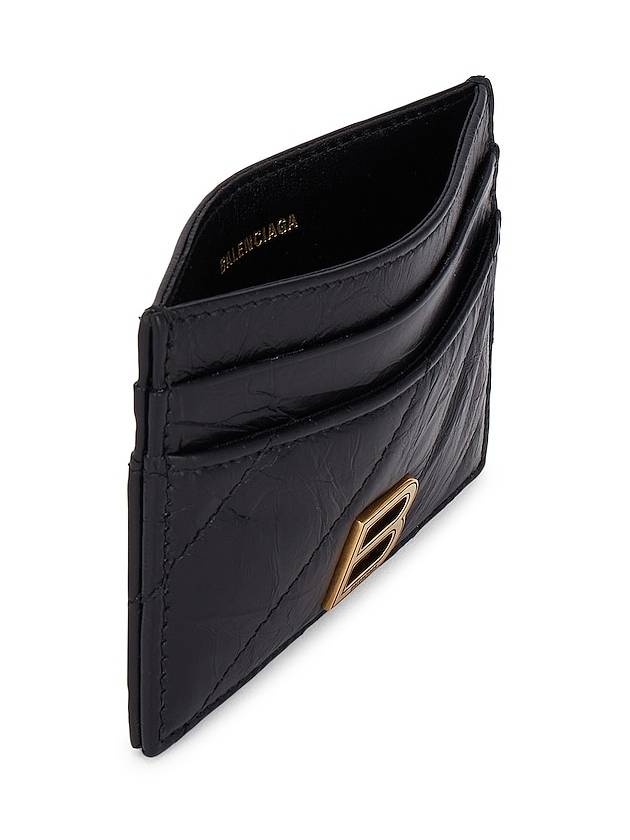 Crush Quilted Calfskin Card Wallet Black - BALENCIAGA - BALAAN 3