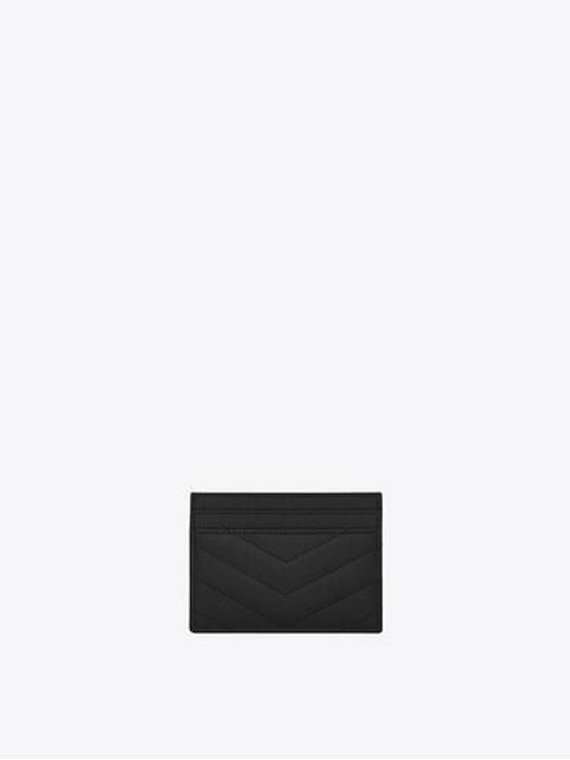 Cassandre Matelasse Card Case In Grain De Poudre Embossed Leather Black - SAINT LAURENT - BALAAN 4