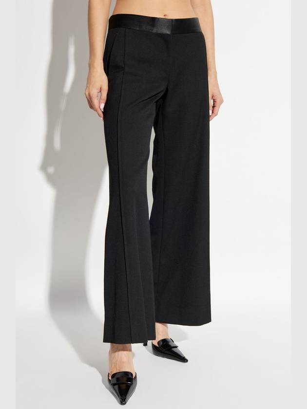 Victoria Beckham Trousers With Satin Waistband, Women's, Black - VICTORIA BECKHAM - BALAAN 3