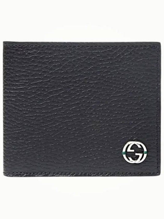 GG Interlocking Two Tone Half Wallet Black Green - GUCCI - BALAAN 2