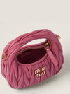 Wander Matelasse Micro Nappa Leather Hobo Mini Bag Begonia Pink - MIU MIU - BALAAN 3