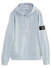 Logo Patch Cotton Fleece Hoodie Light Blue - STONE ISLAND - BALAAN 2