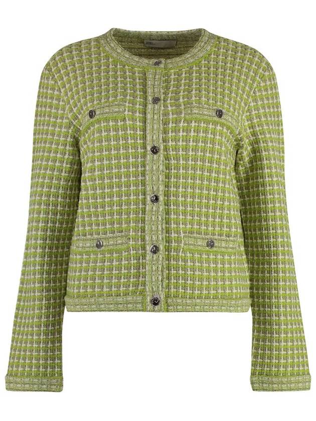 Tory Burch Kendra Jacquard Knit Cardigan - TORY BURCH - BALAAN 1