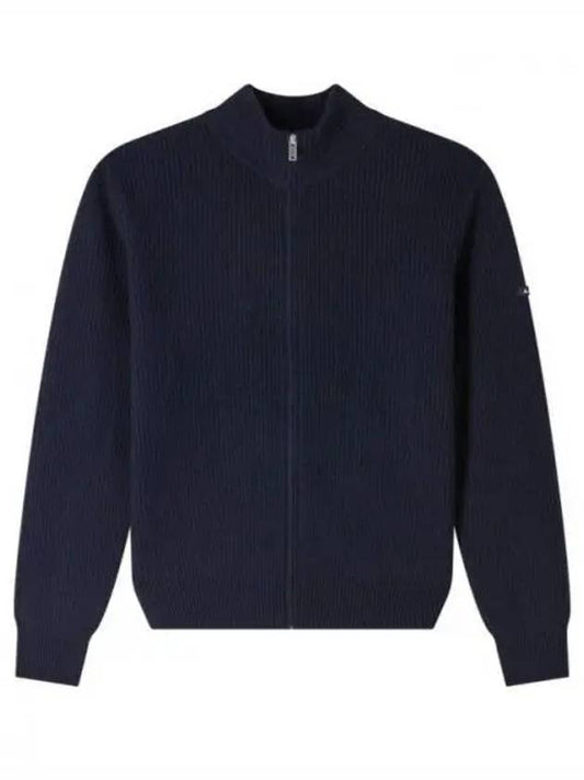 Heath Rib Wool Zip-Up Cardigan Navy - A.P.C. - BALAAN 2