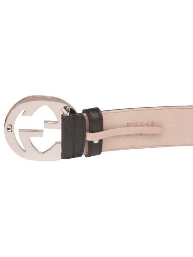 Men's Interlocking G Signature Leather Belt Black - GUCCI - BALAAN 6