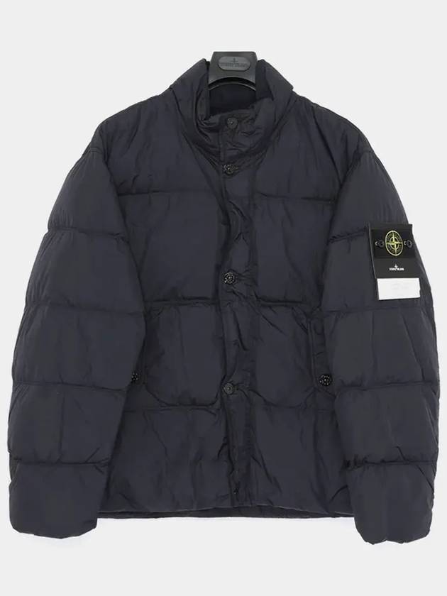 Garment Dyed Crinkle Reps Down Padding Navy - STONE ISLAND - BALAAN 4