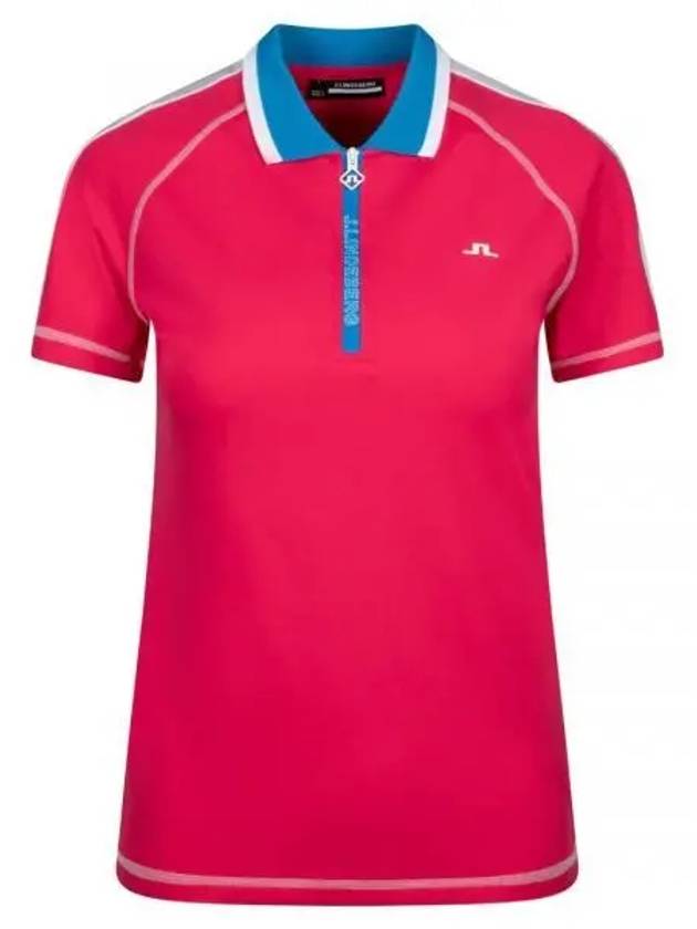 Kourtney Short Sleeve Polo Shirt Azalea - J.LINDEBERG - BALAAN 2