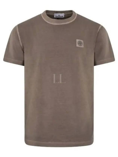 Organic Cotton Short Sleeve T-Shirt Beige - STONE ISLAND - BALAAN 2