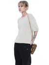 Women s LCRHK BE Linen Cable Round Half Knit Beige - CHANCE'S NOI - BALAAN 2