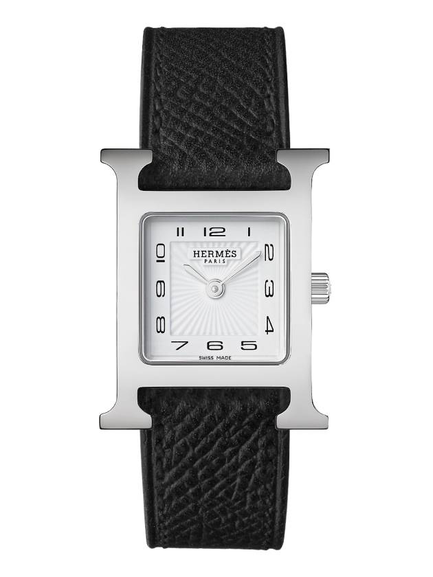 Women's Heure H Leather Band Watch Black - HERMES - BALAAN 2