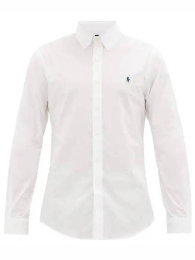 Embroidered Logo Pony Oxford Long Sleeve Shirt White - POLO RALPH LAUREN - BALAAN 2