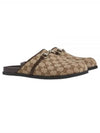 Men s Horsebit GG Canvas Slippers Beige - GUCCI - BALAAN 2