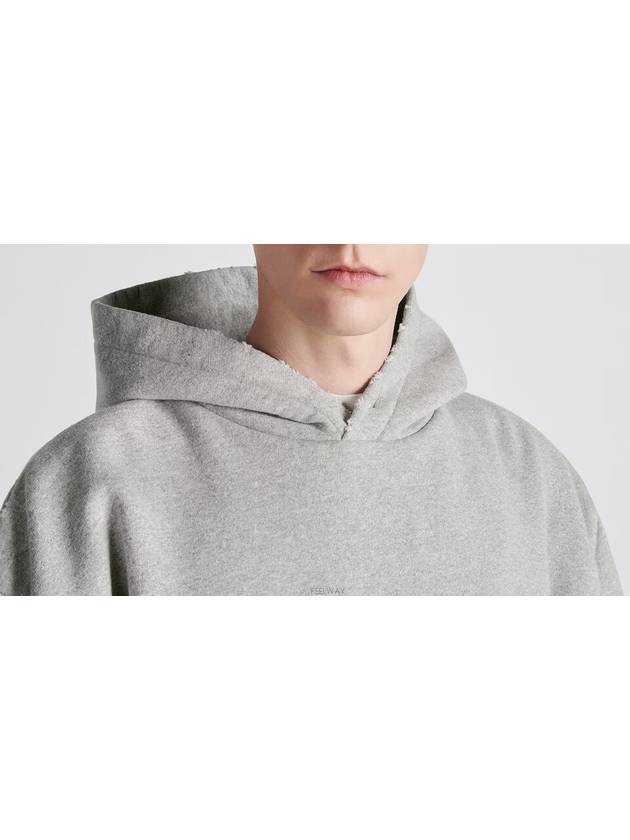 Logo Print Cotton Hoodie Grey - DIOR - BALAAN 5