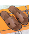 Izmir Leather Slippers Gold - HERMES - BALAAN 2