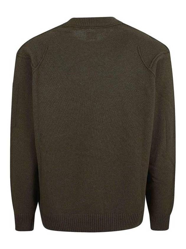 Lambswool GRS Crew Neck Knit Top Green - CP COMPANY - BALAAN 3