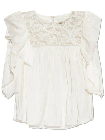 Isabel Marant Top Syrane, Women's, Cream - ISABEL MARANT - BALAAN 1