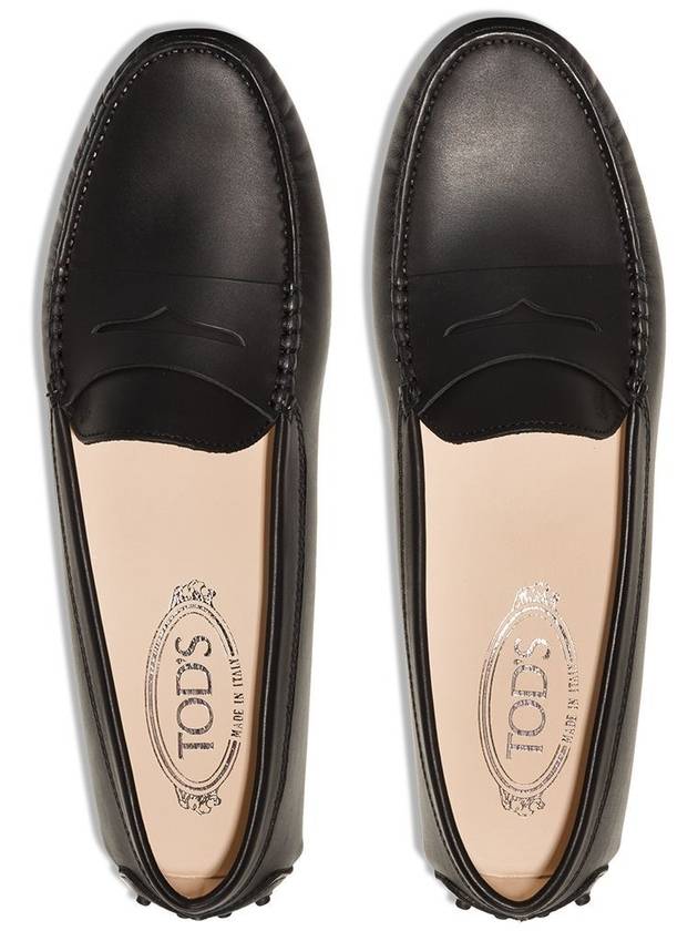 Women's Gommino Leather Driving Shoes Black - TOD'S - BALAAN 3