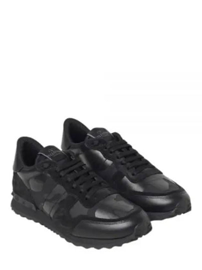 Camouflage Rockrunner Low Top Sneakers Black - VALENTINO - BALAAN 2