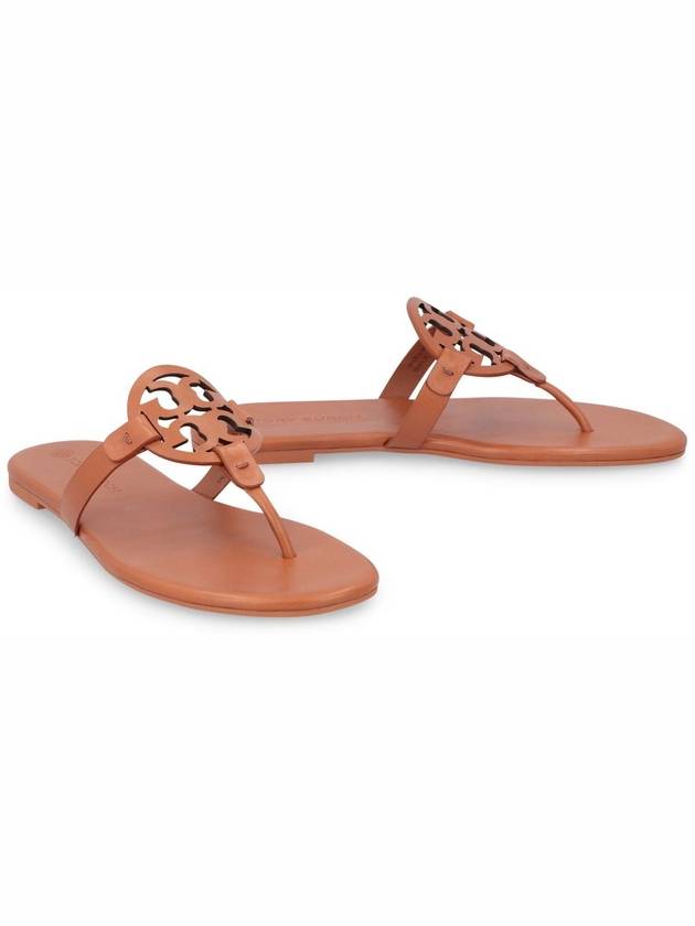 Miller Soft Leather Flip Flops Brown - TORY BURCH - BALAAN 4