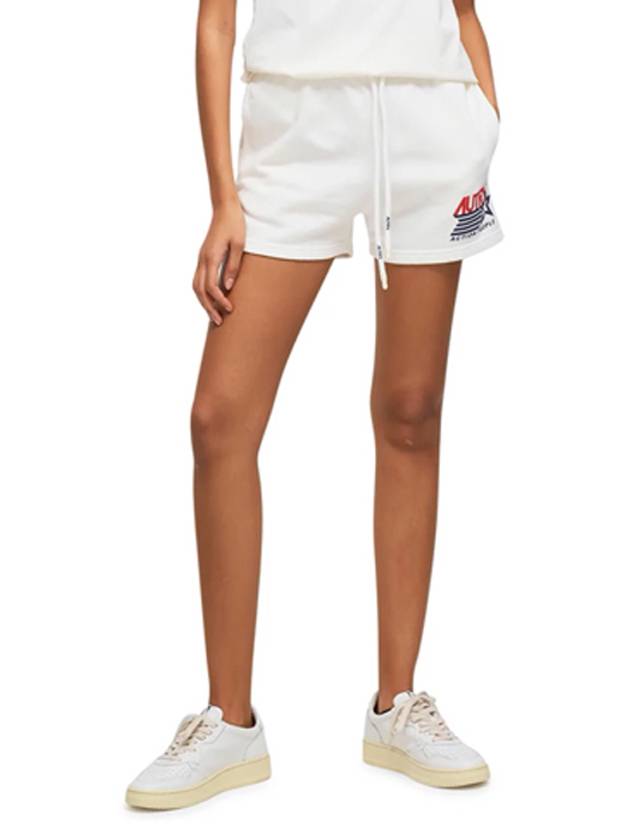 Women's Iconic Logo Action Shorts White - AUTRY - BALAAN 2