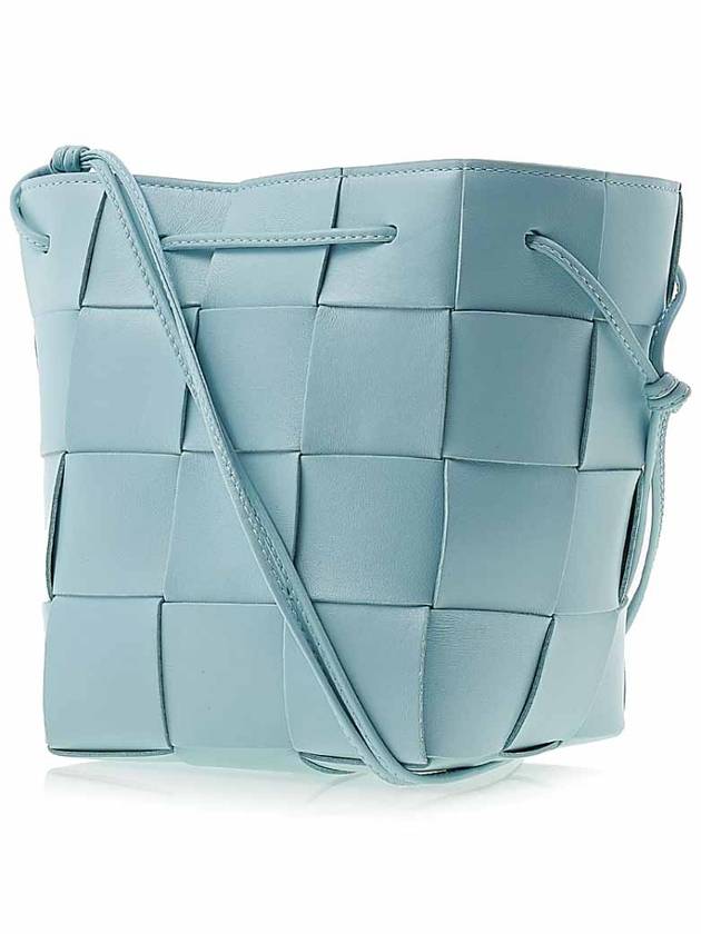 Intrecciato Cassette Small Bucket Bag Teal Washed - BOTTEGA VENETA - BALAAN 3