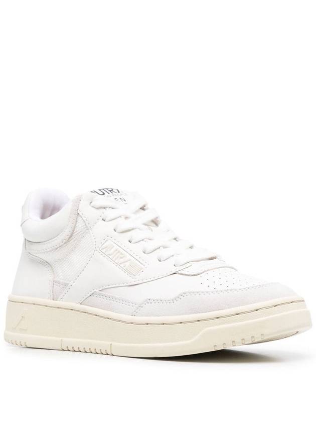 open suede mid mid low top sneakers white - AUTRY - BALAAN 5