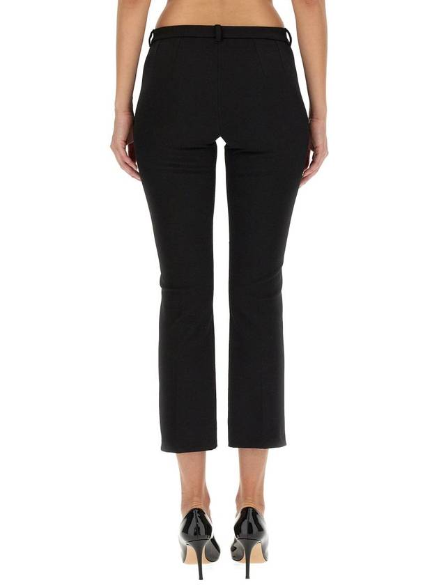 Women's Humanita Cotton Blend Straight Pants Black - S MAX MARA - BALAAN 4